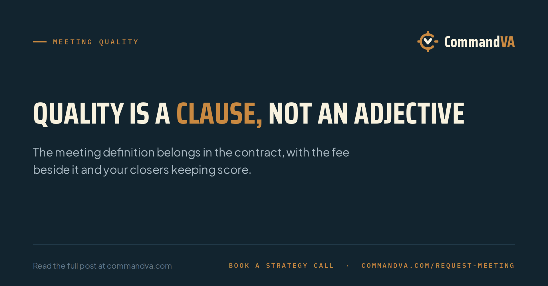 Put the meeting definition in the contract