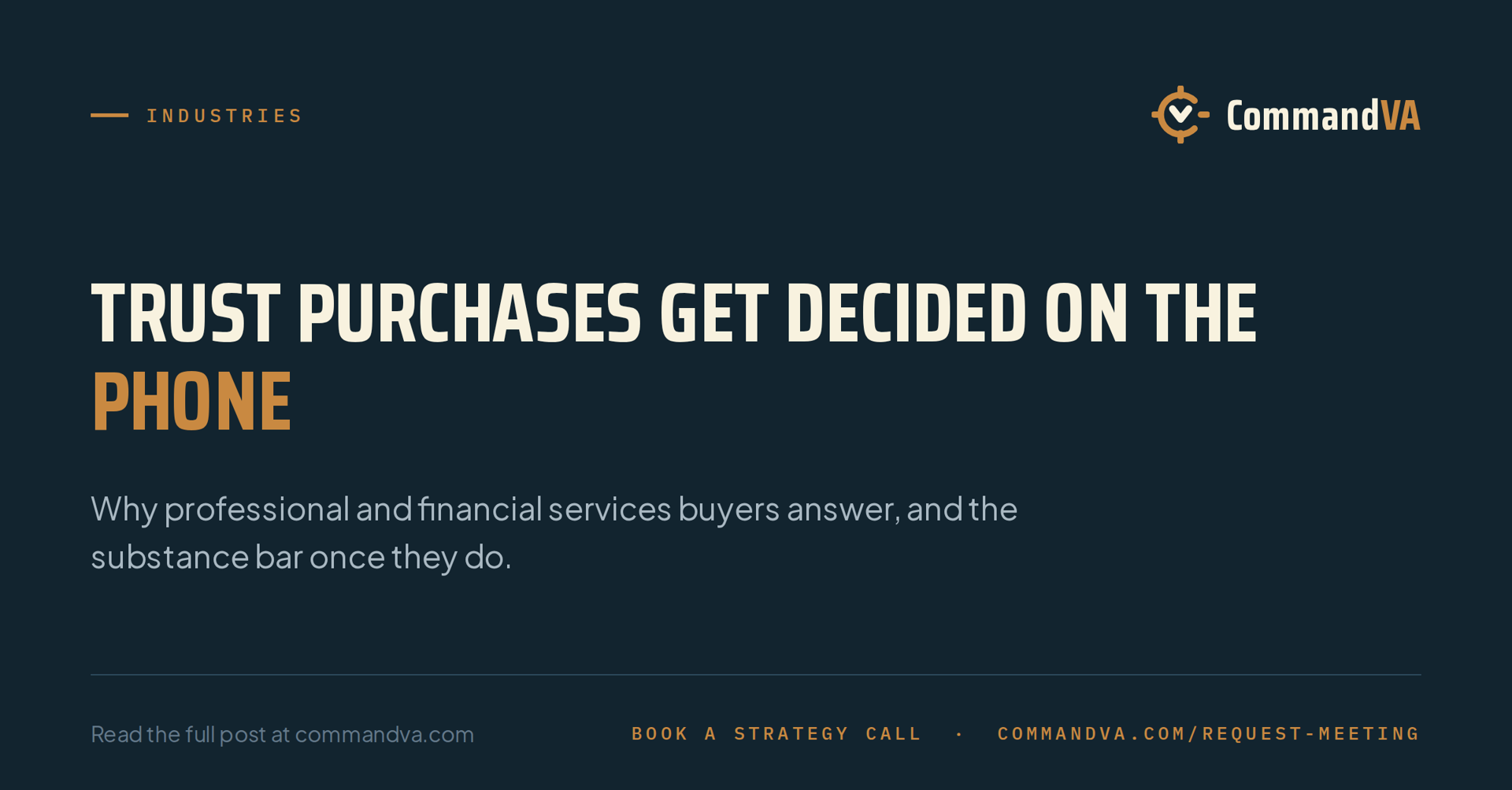 Trust purchases get decided on the phone