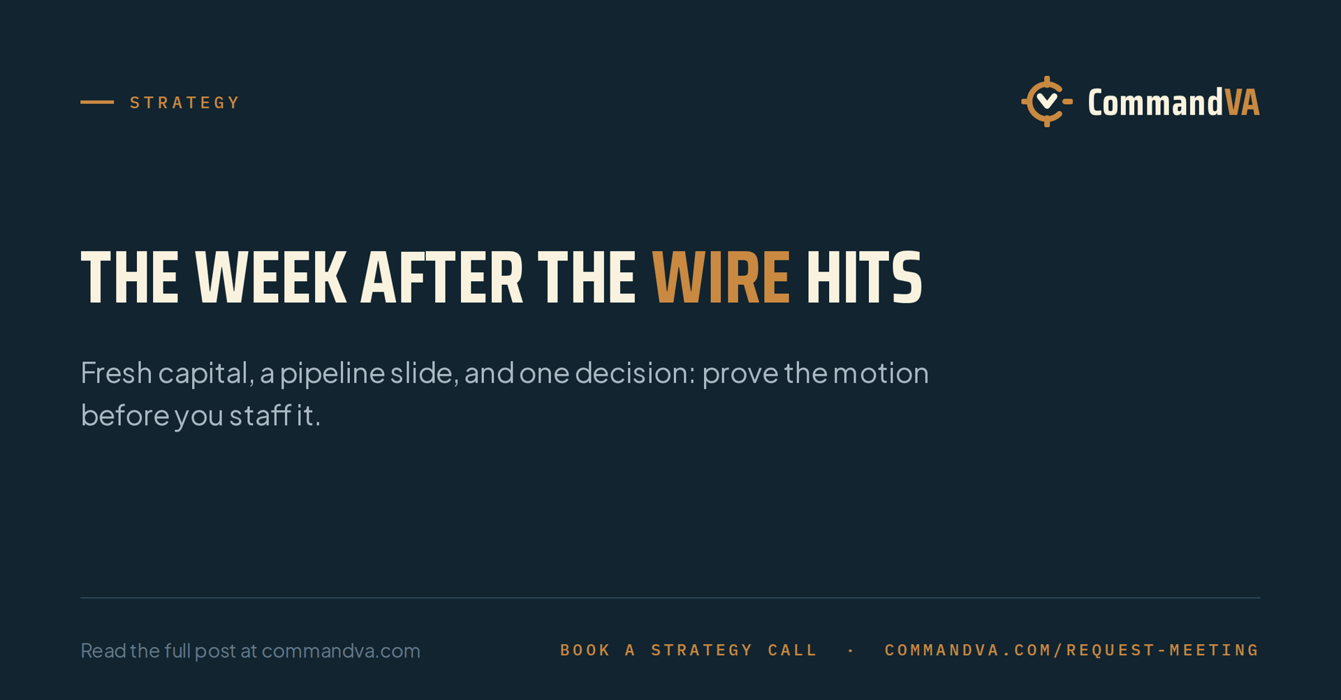 The week after the wire hits