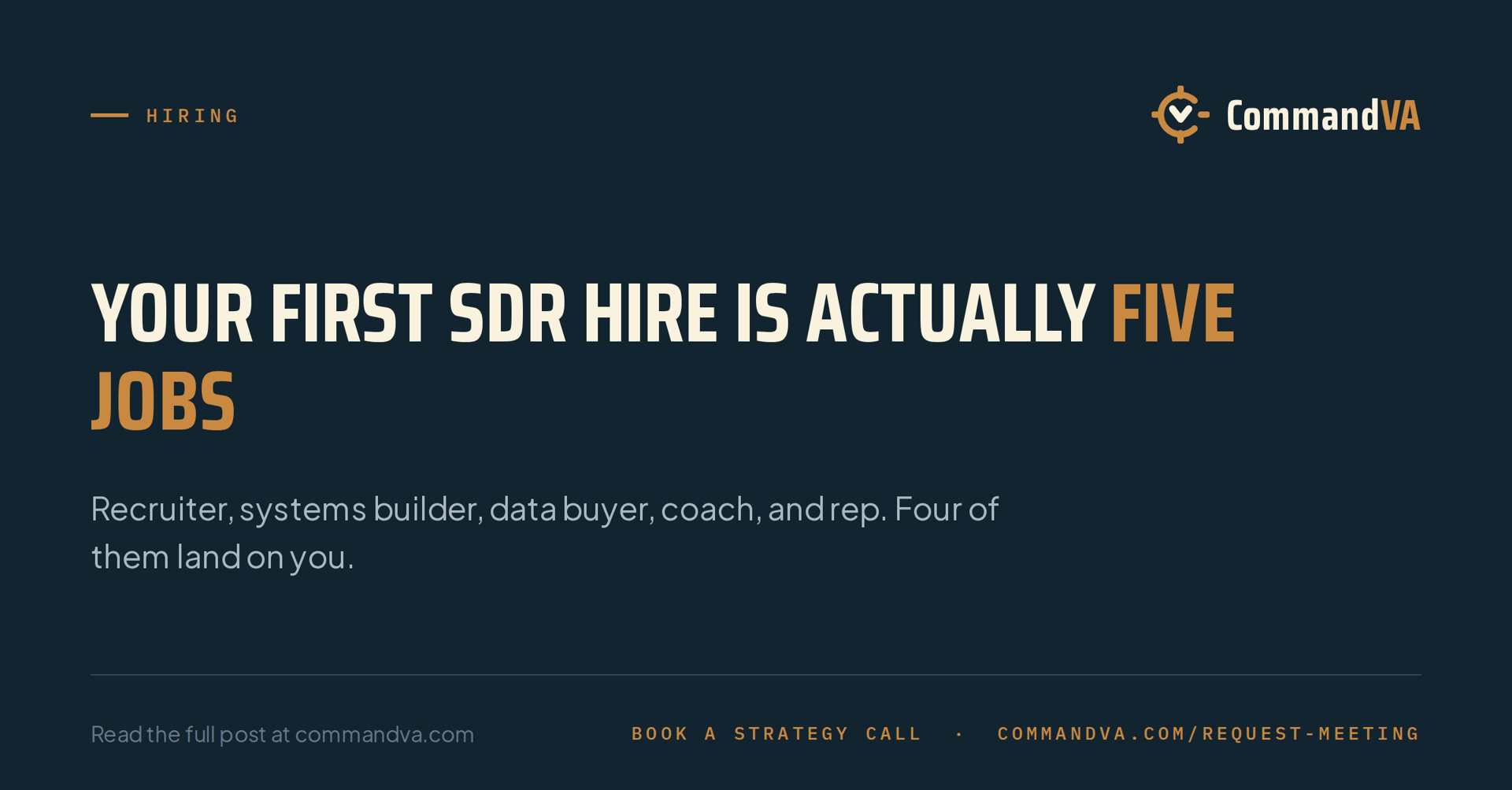 Your first SDR hire is actually five jobs