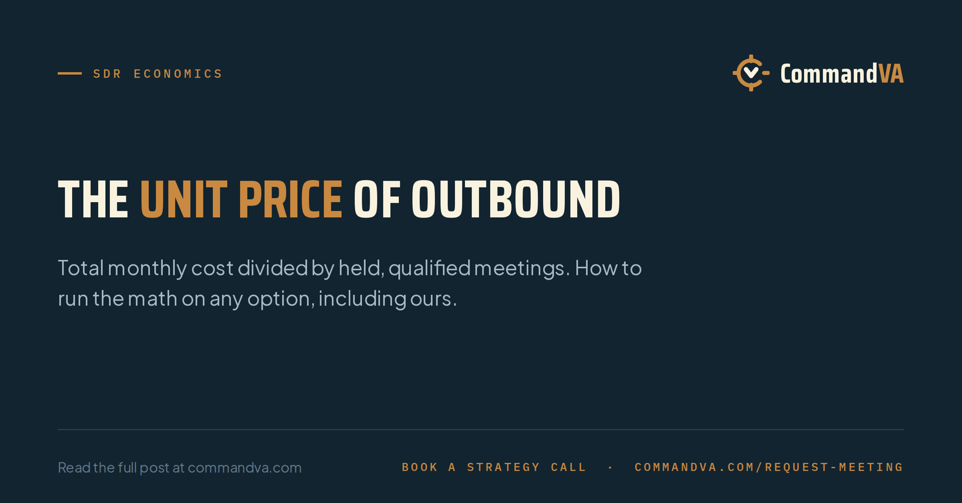 Cost per held meeting: the unit price of outbound