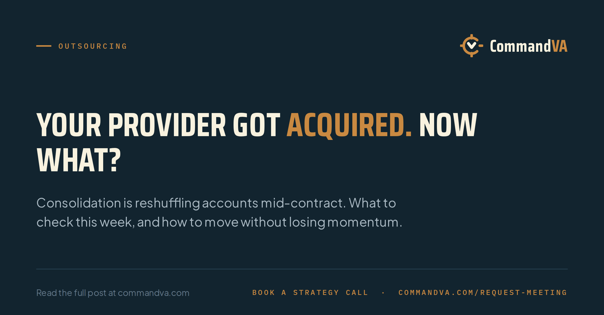 Your SDR provider just got acquired. Now what?
