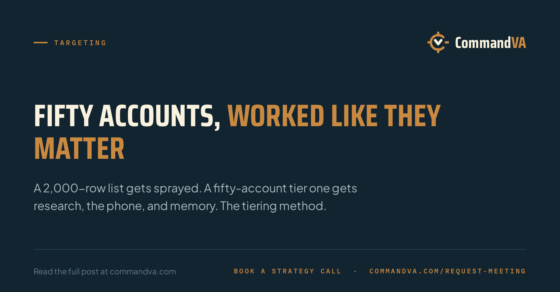 Tier one: the fifty accounts that matter most