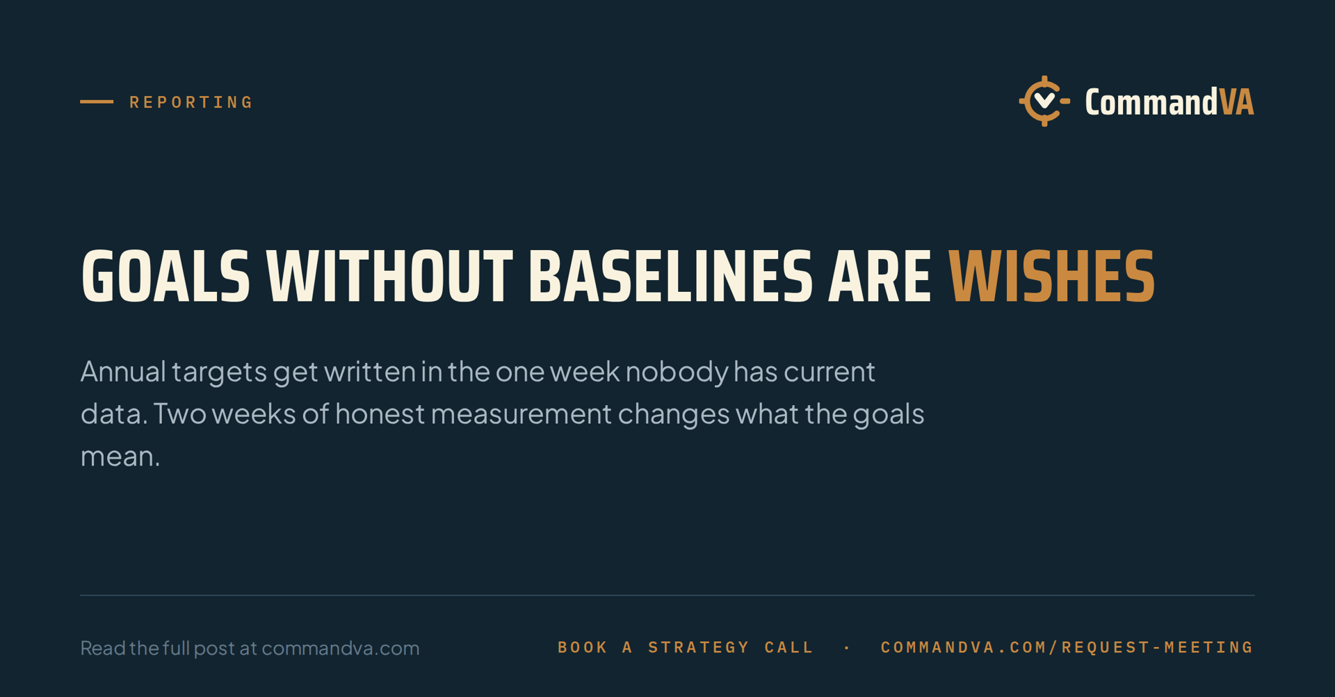 Get a baseline before you set goals