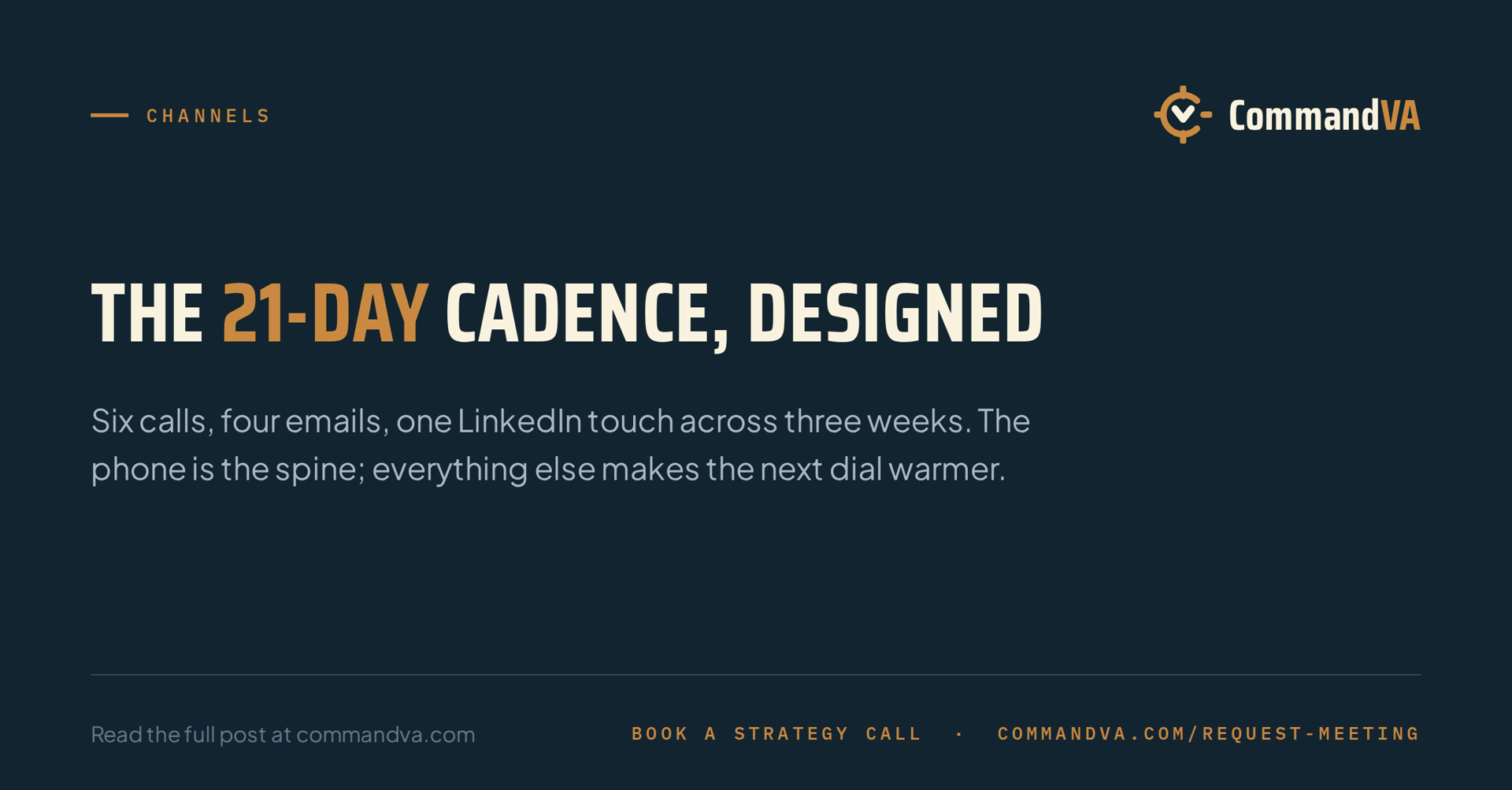 Designing a 21-day cadence