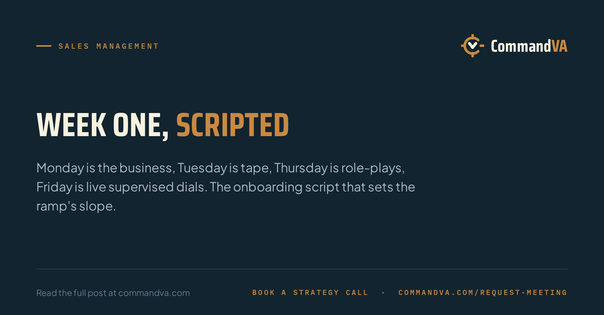 An SDR's first week, scripted