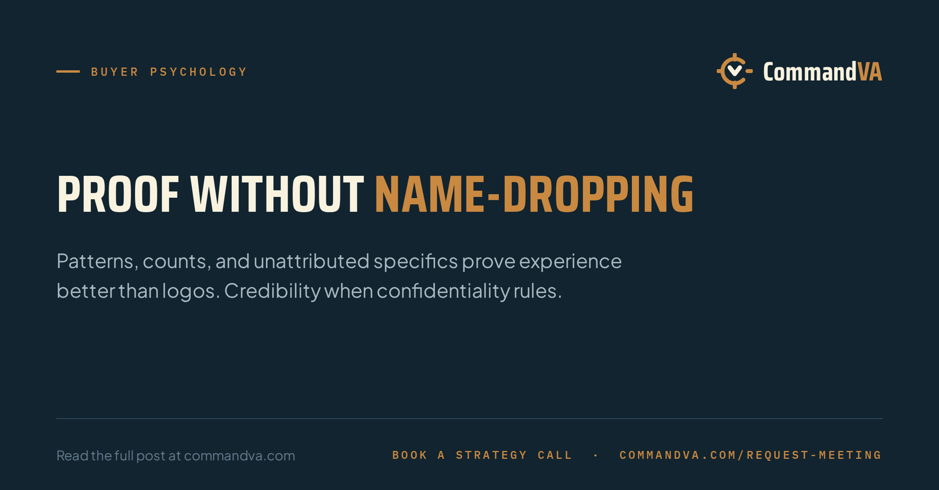 Social proof when you cannot drop names