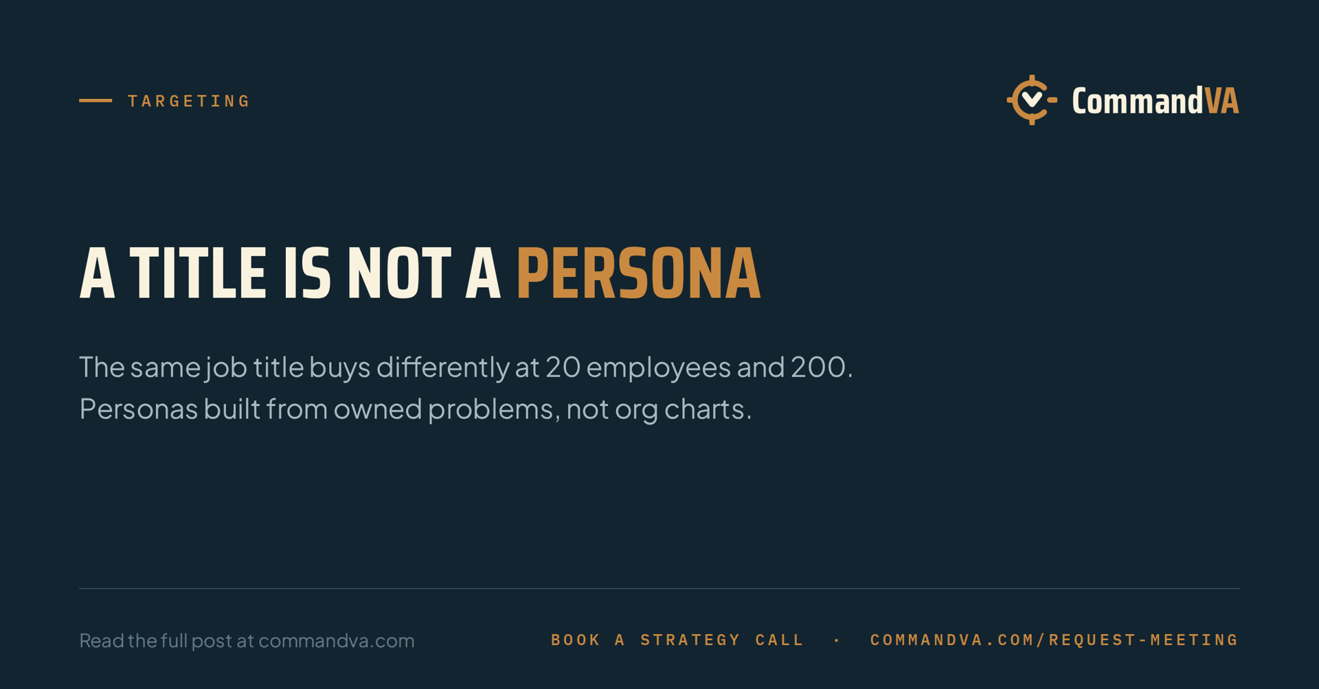 Personas are not job titles
