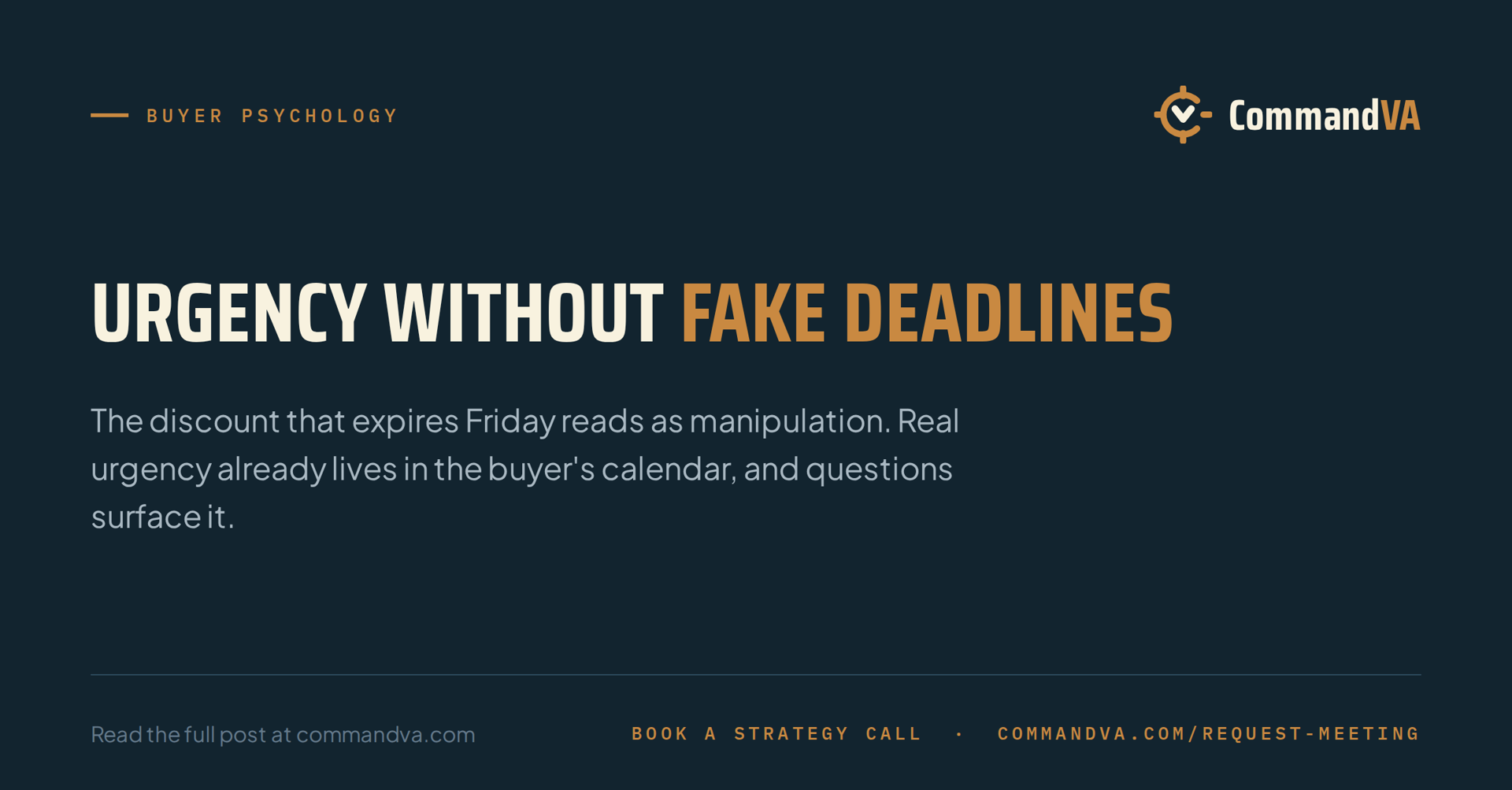 Urgency without fake deadlines