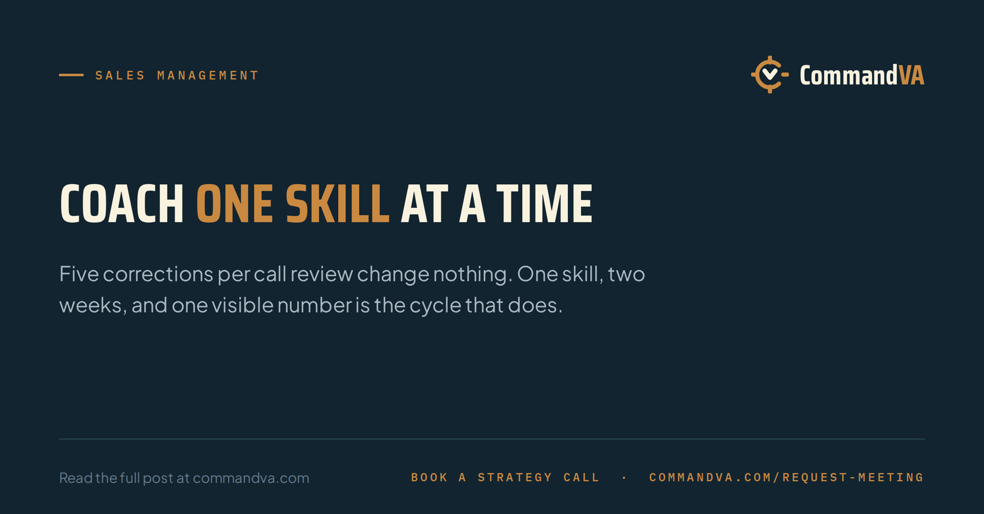 Coach one skill at a time