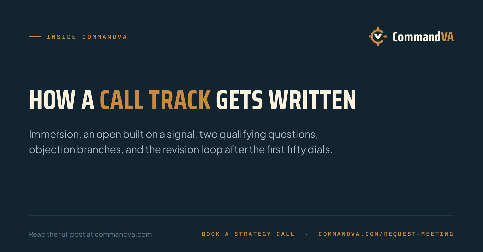 How we write a call track