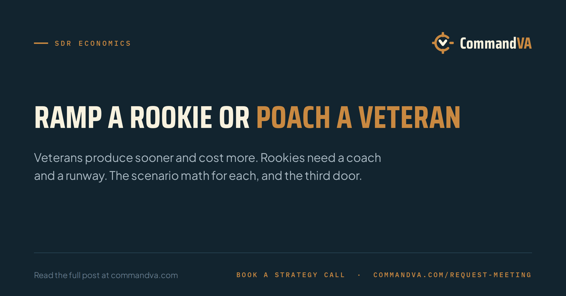 Ramp a rookie or poach a veteran