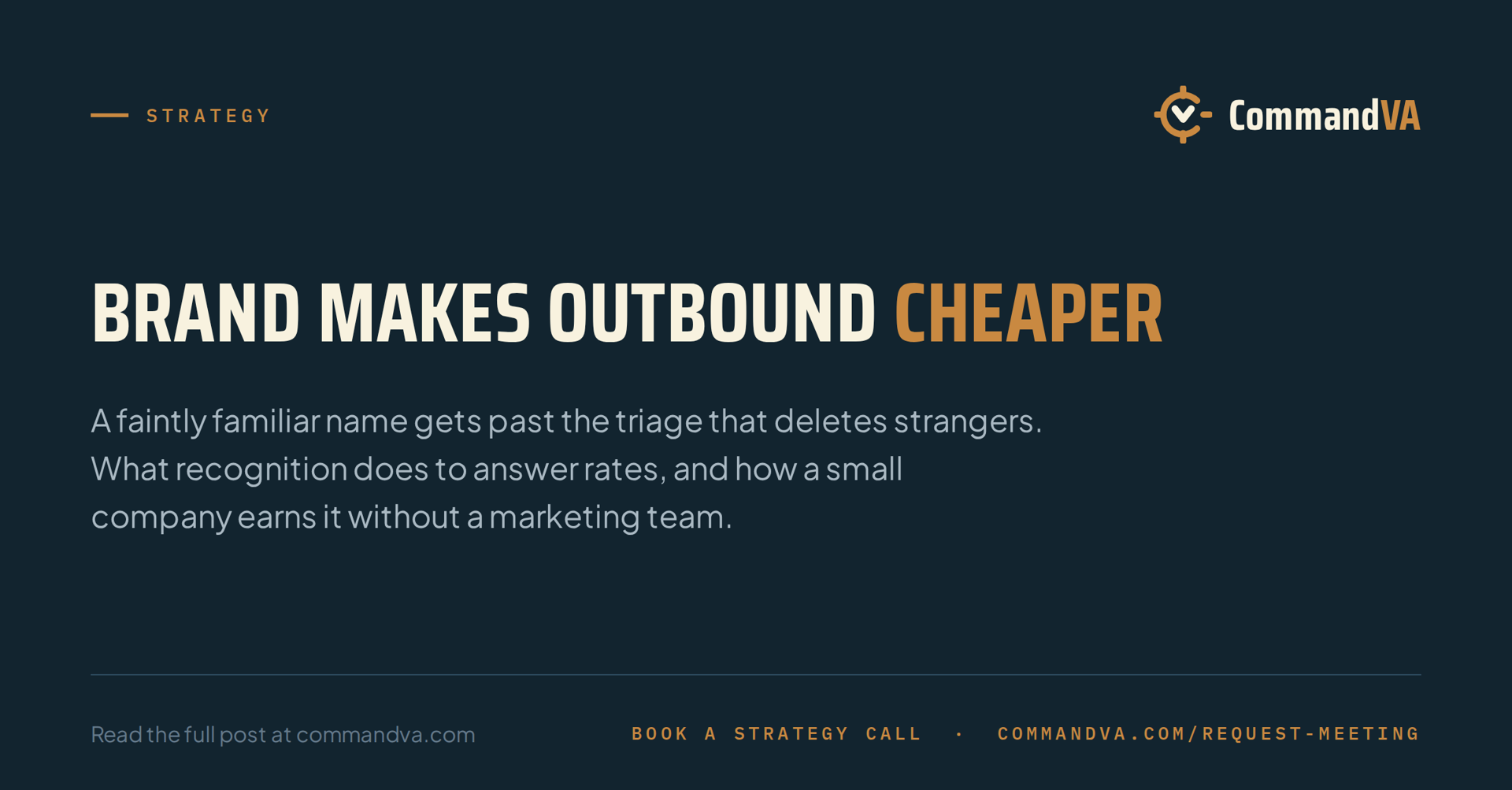 Brand makes outbound cheaper