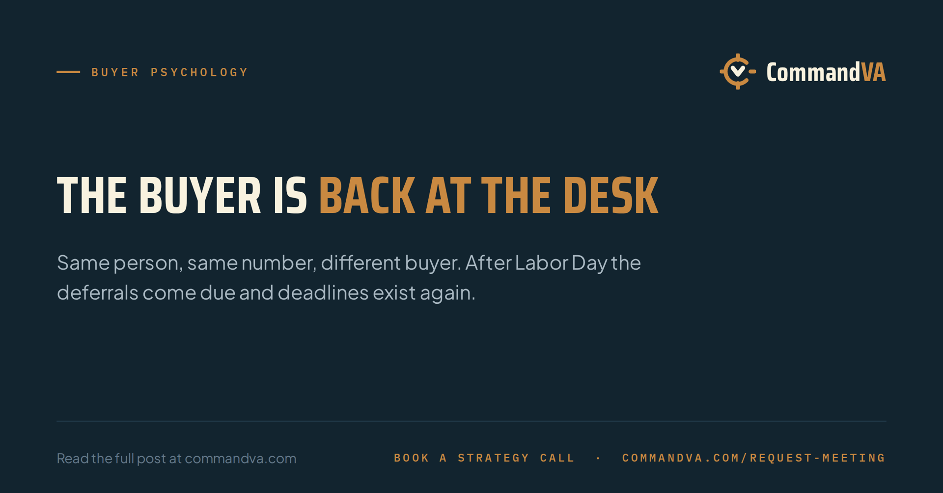 Back-to-desk week: the buyer you meet after Labor Day