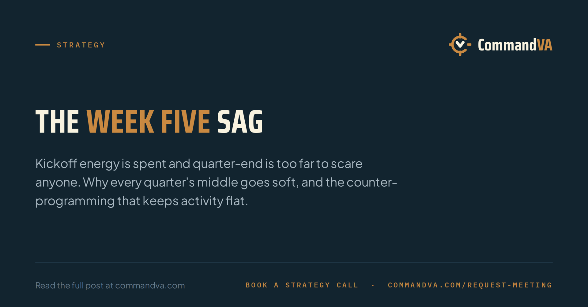 The mid-quarter dip: why week five sags