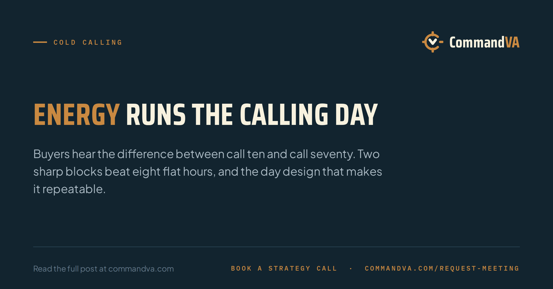 Energy, not time, runs a calling day