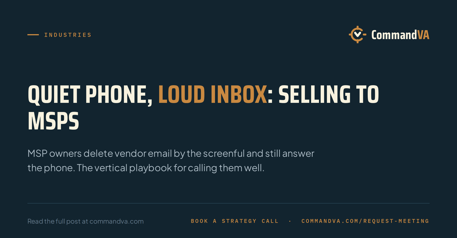 Selling to MSPs: the quiet phone in a loud inbox