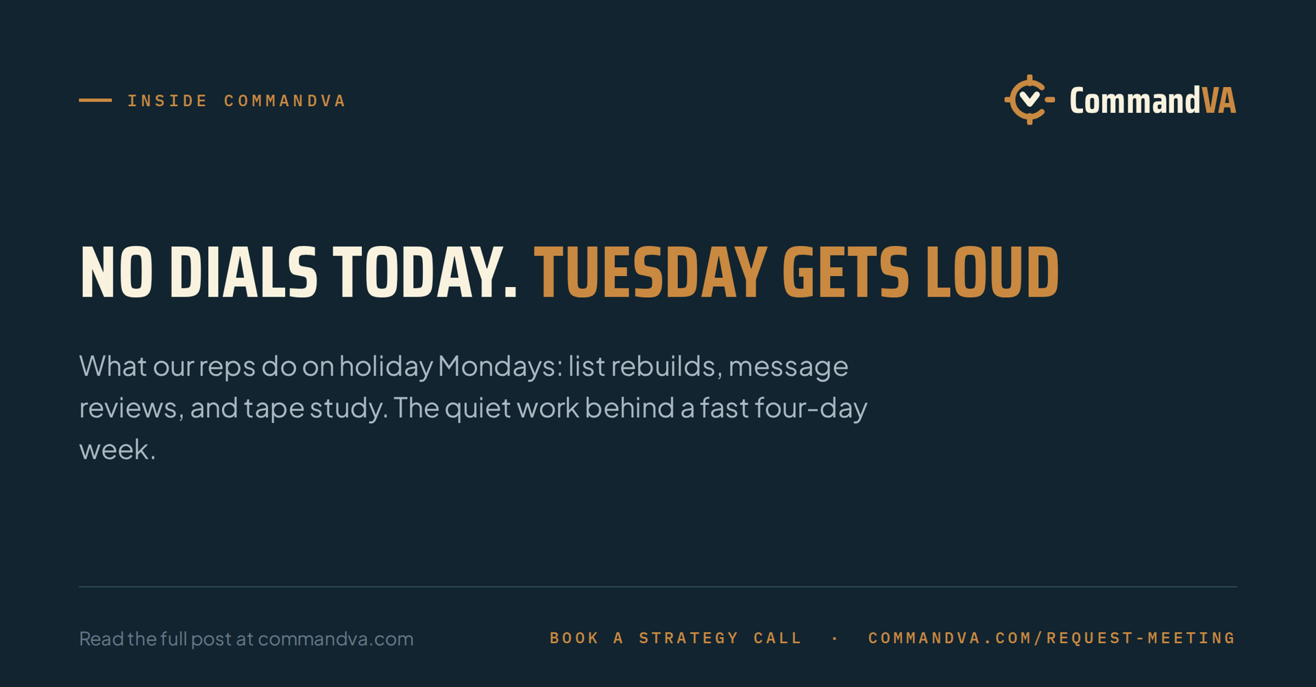 What our reps do on holiday Mondays