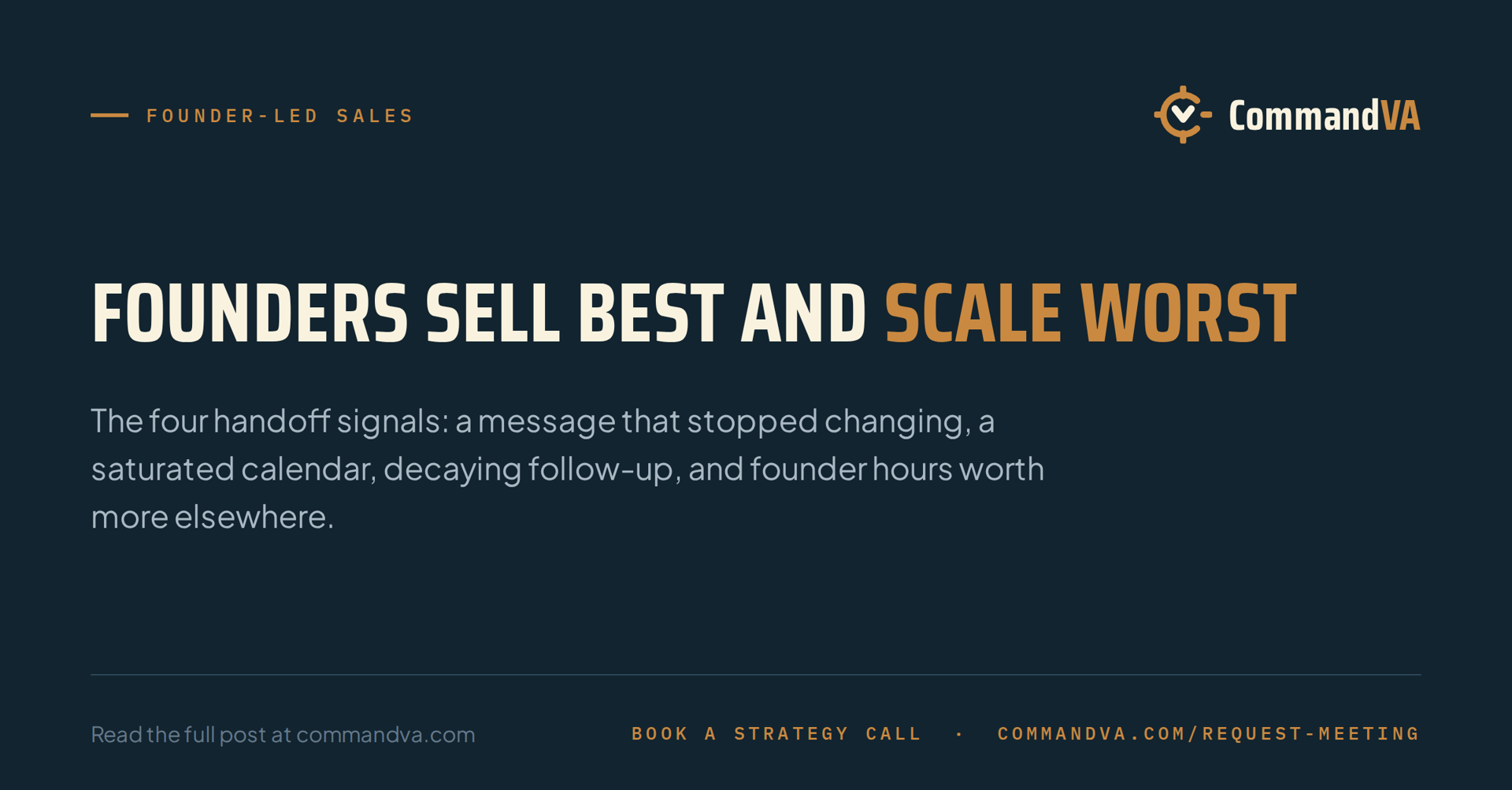 Founder-led outbound: when to keep it, when to hand it off