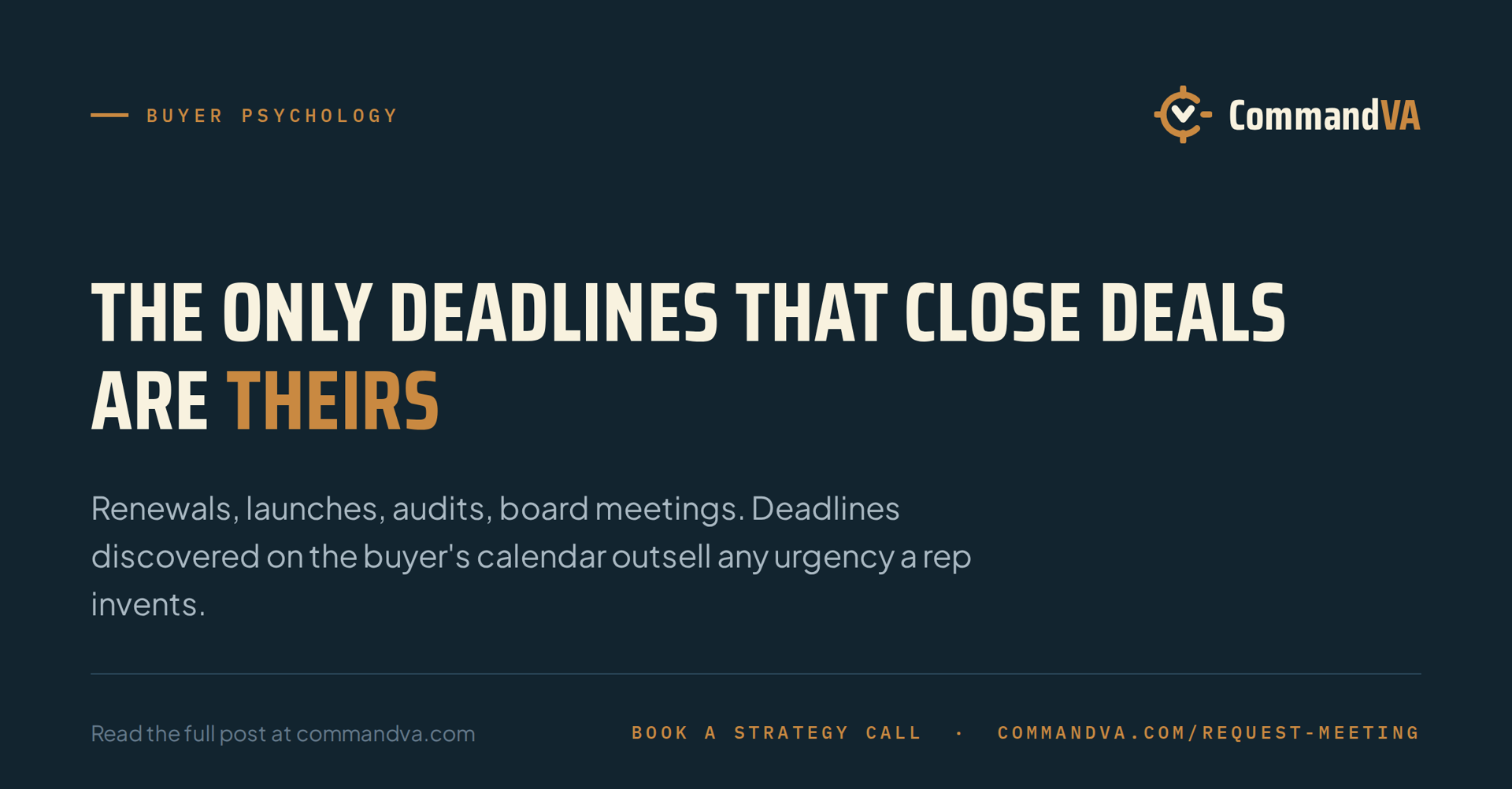 Deadlines buyers set themselves