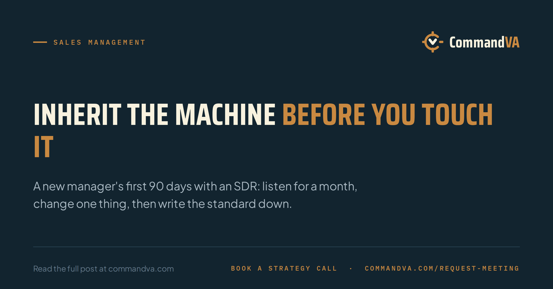 A new sales manager's first 90 days with an SDR