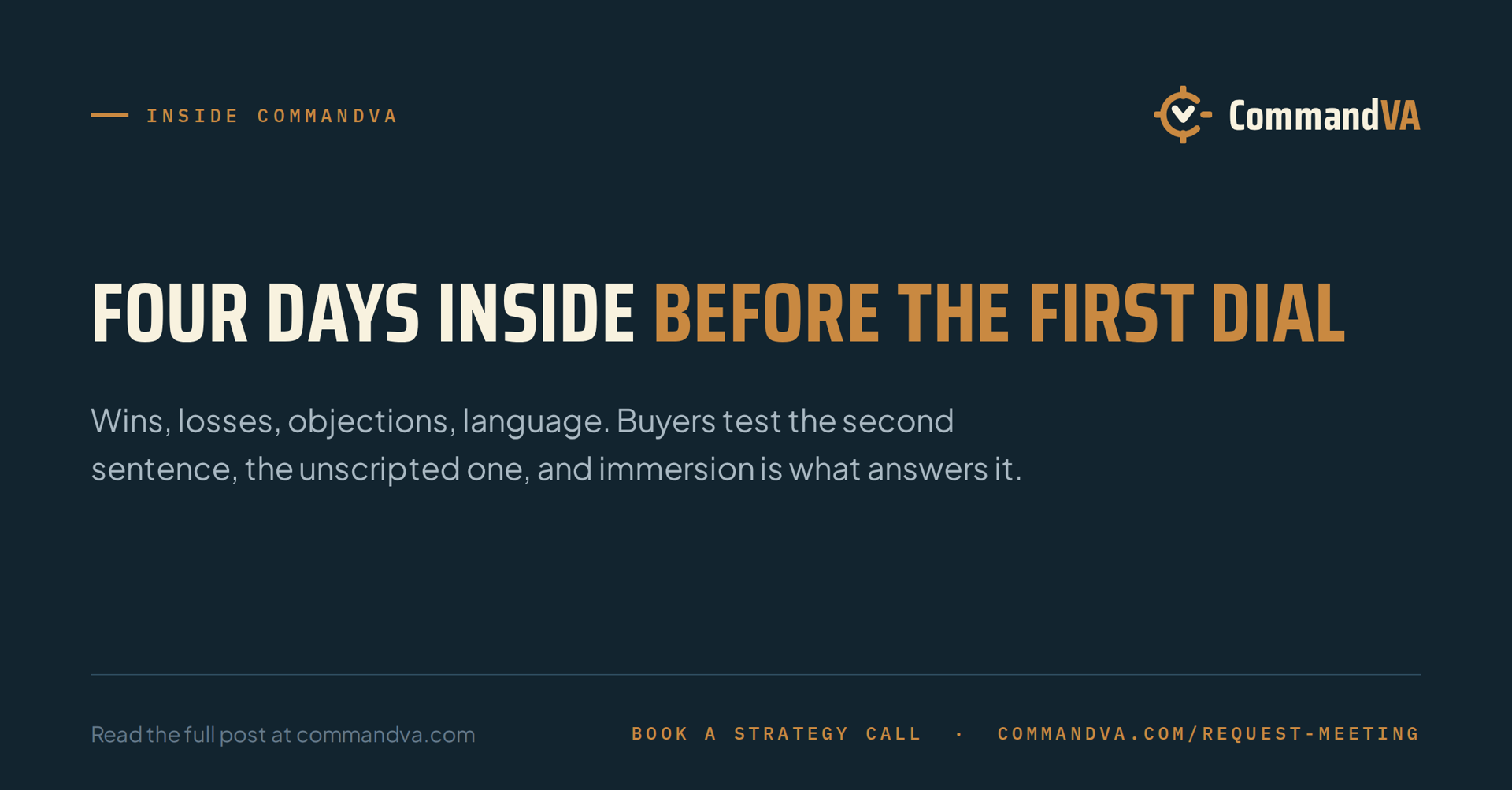 Immersion: four days inside your business