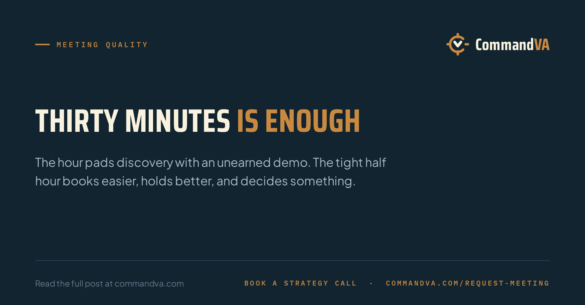 The 30-minute meeting is enough