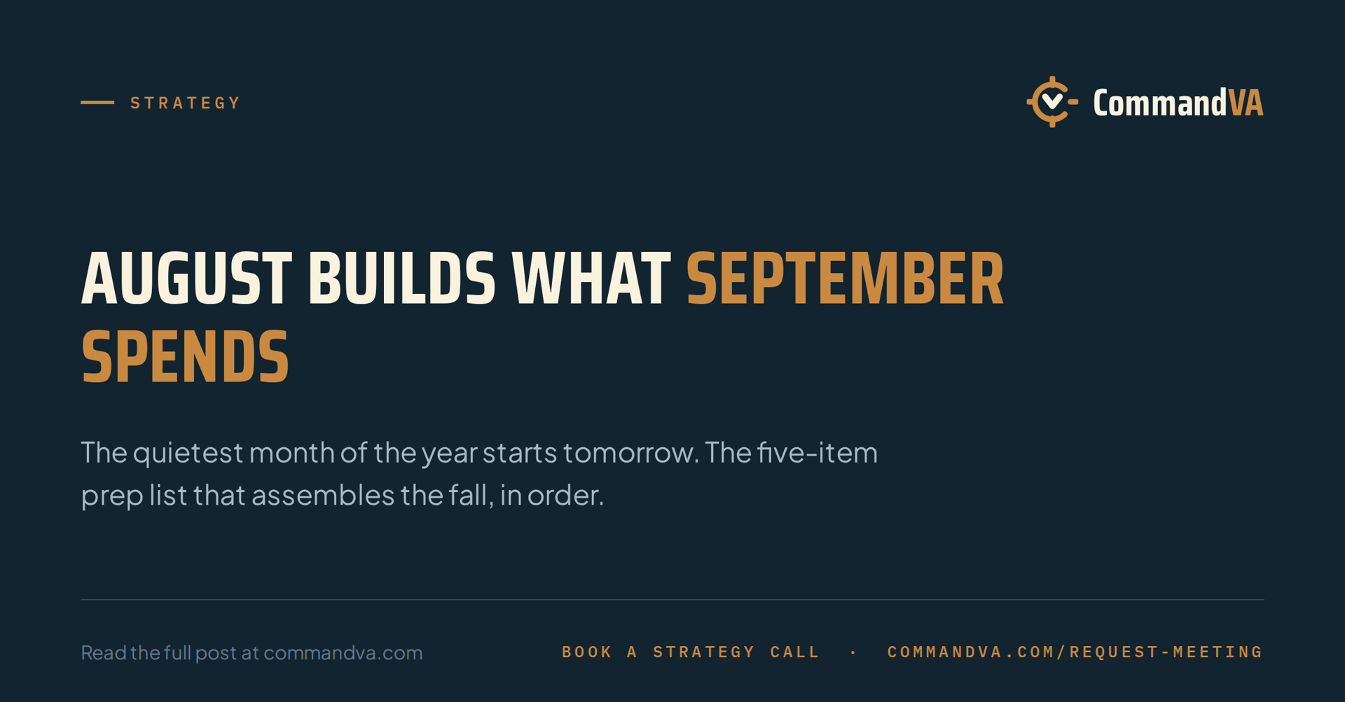 August is prep month