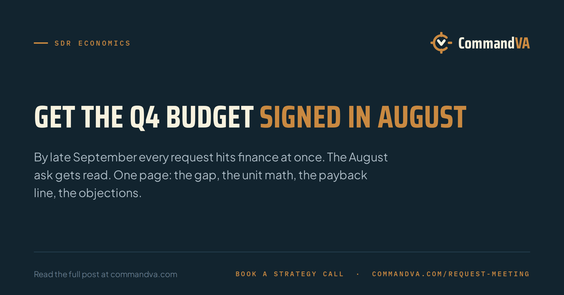 Asking for Q4 budget in August