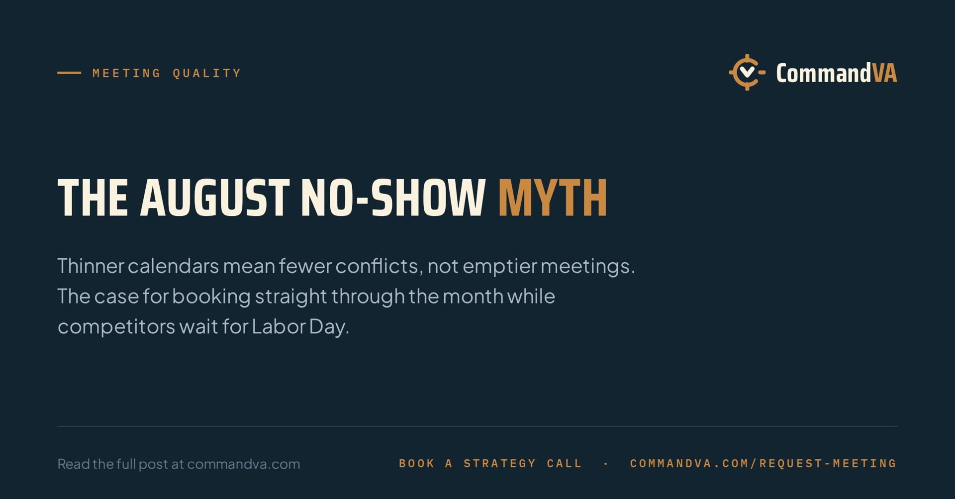 August meetings hold better than you think