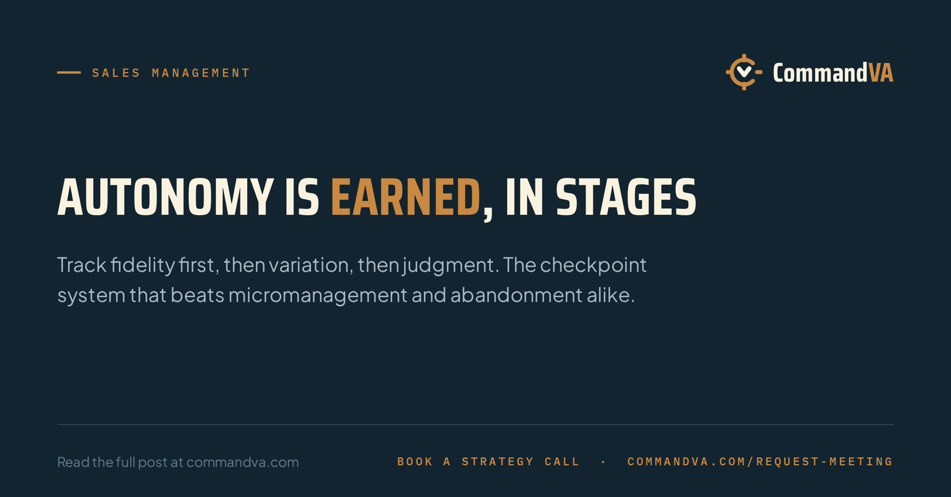 Autonomy is earned in increments