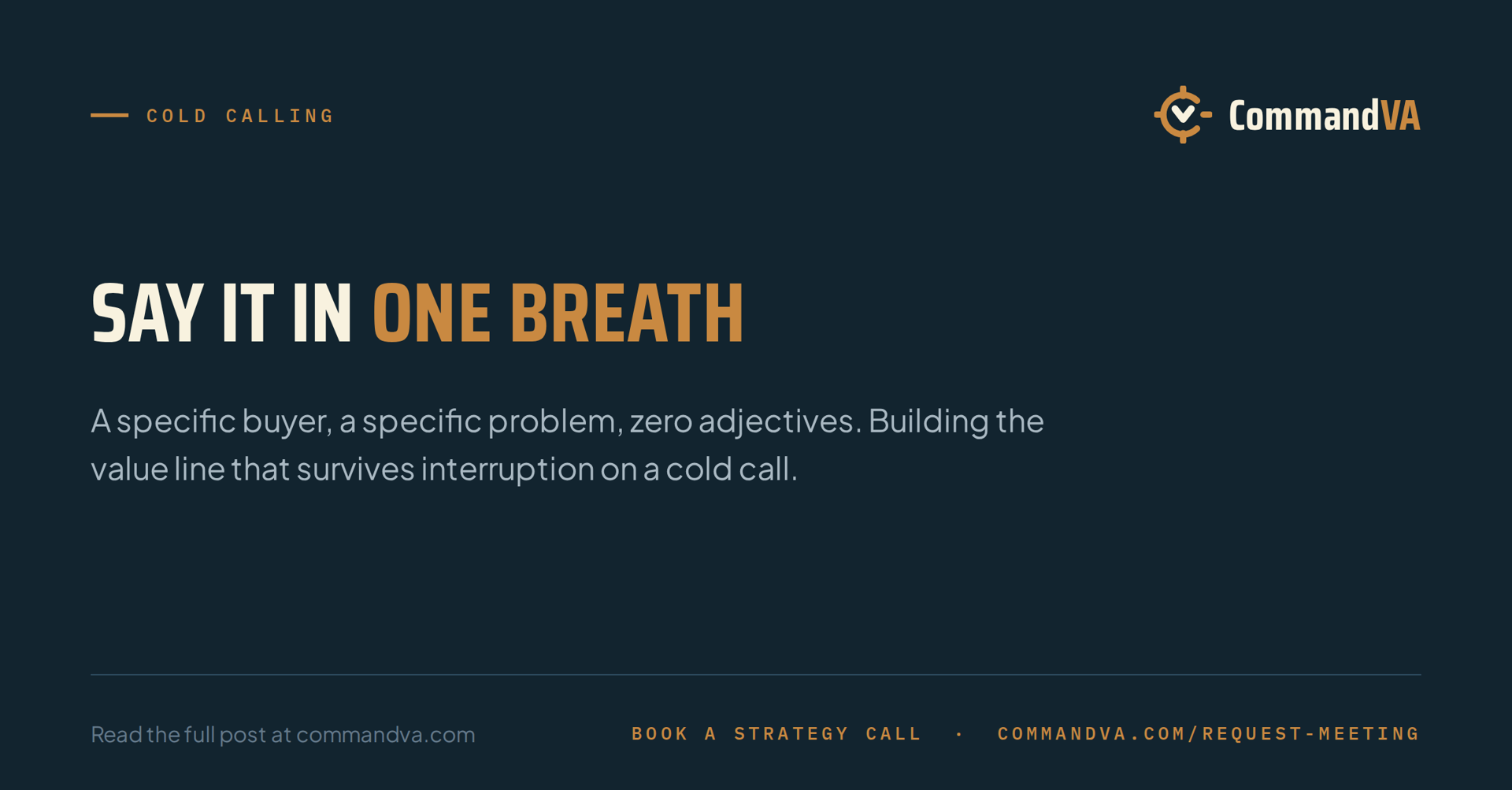 Saying what you do in one breath