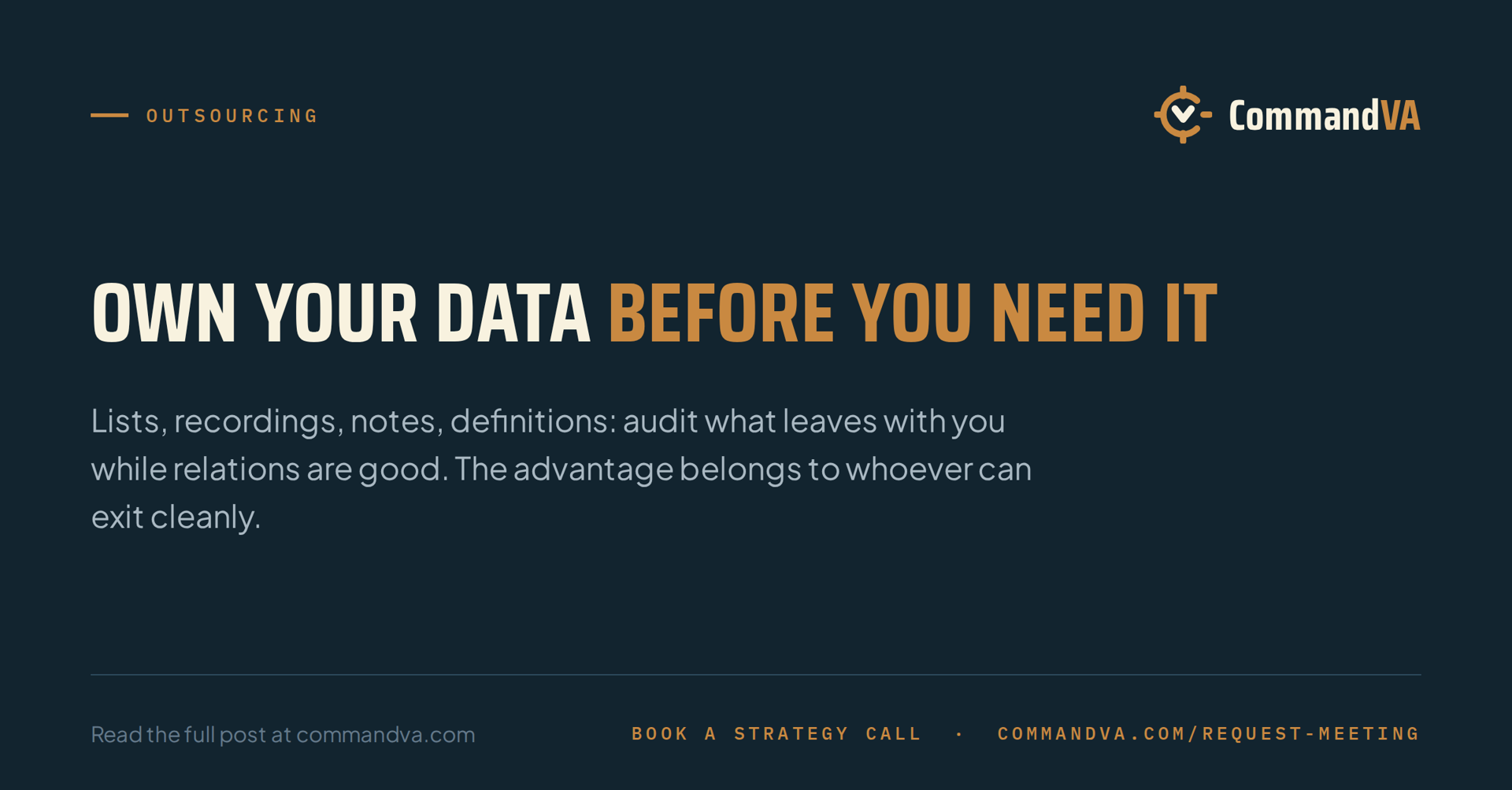 Own your data before you need it