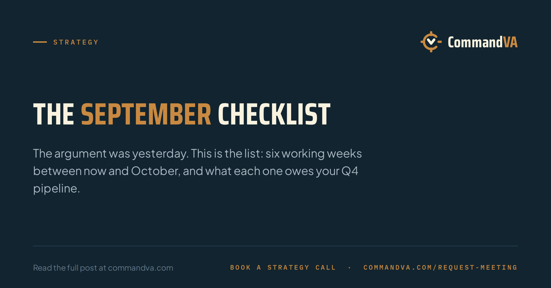 The September checklist
