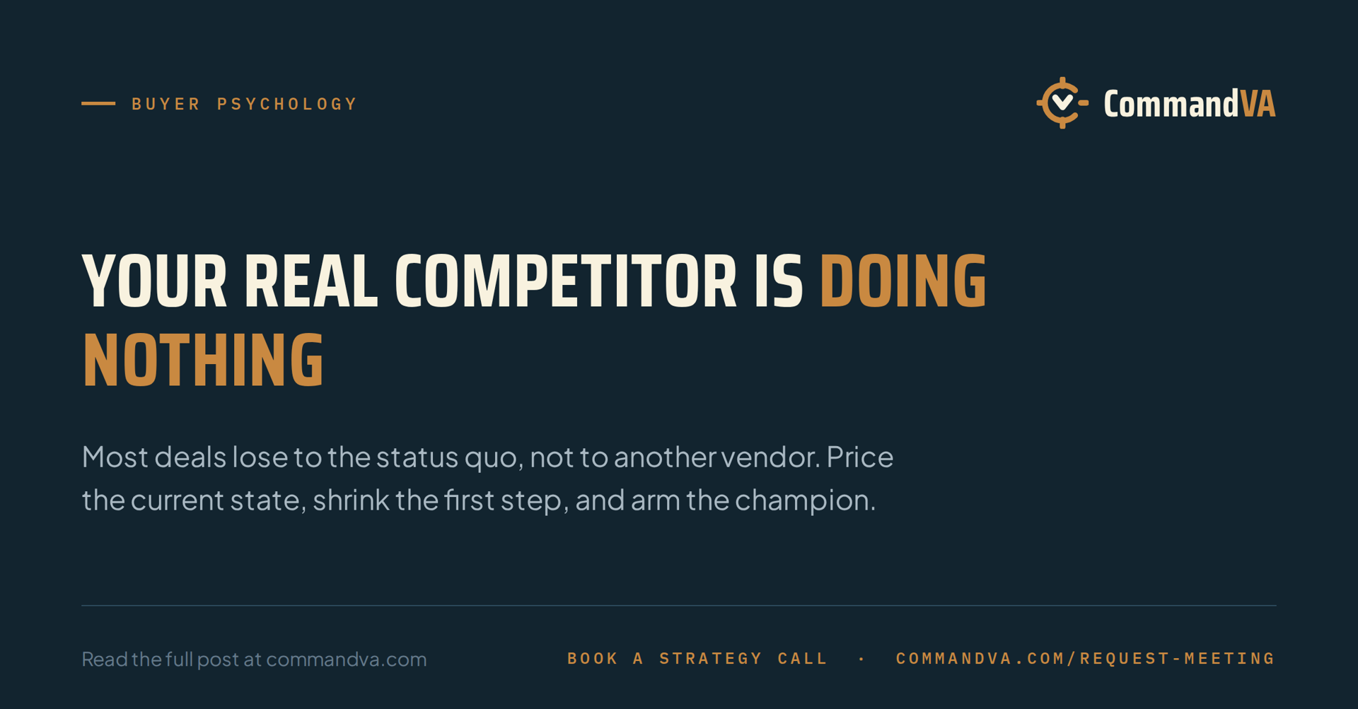 Your real competitor is the status quo
