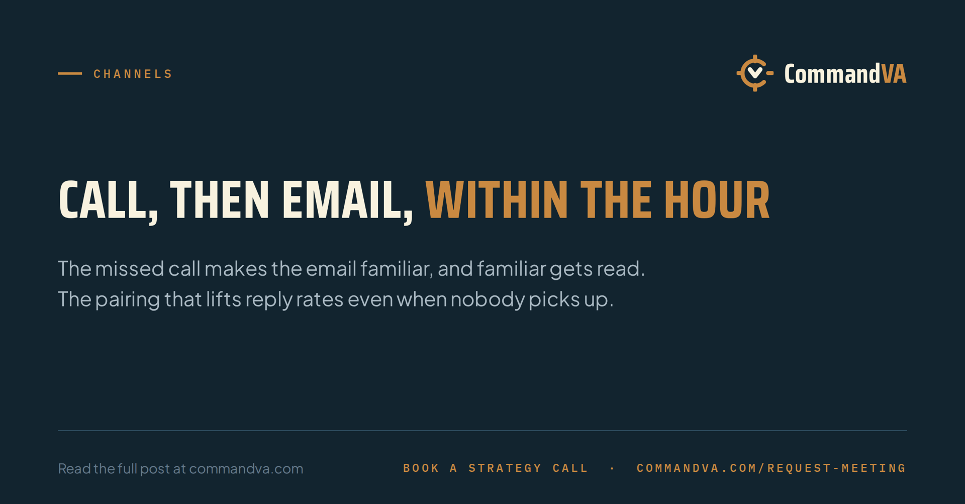 The double tap: call, then email, within the hour