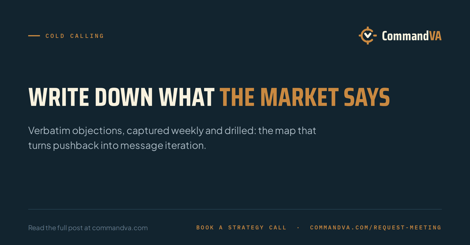 Objection maps: writing down what your market says