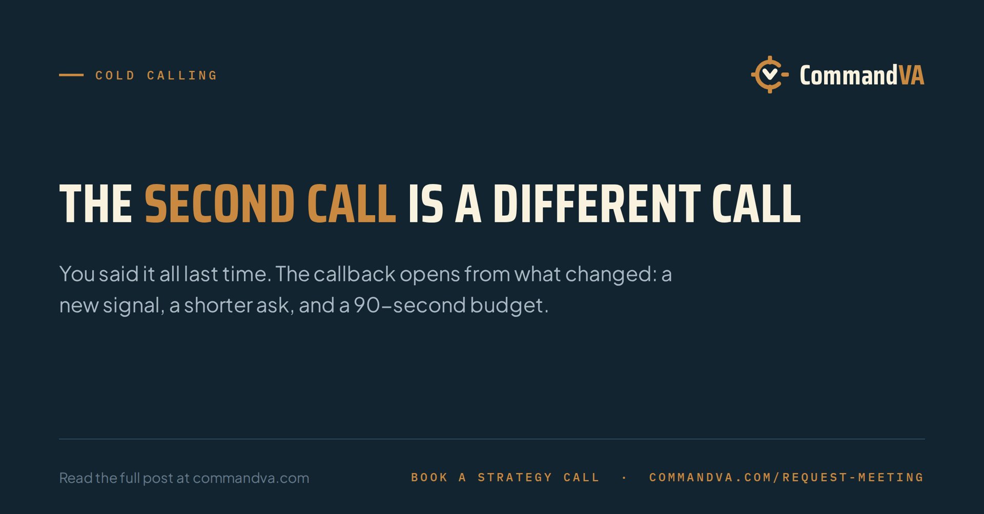 The second call: when you said it all last time