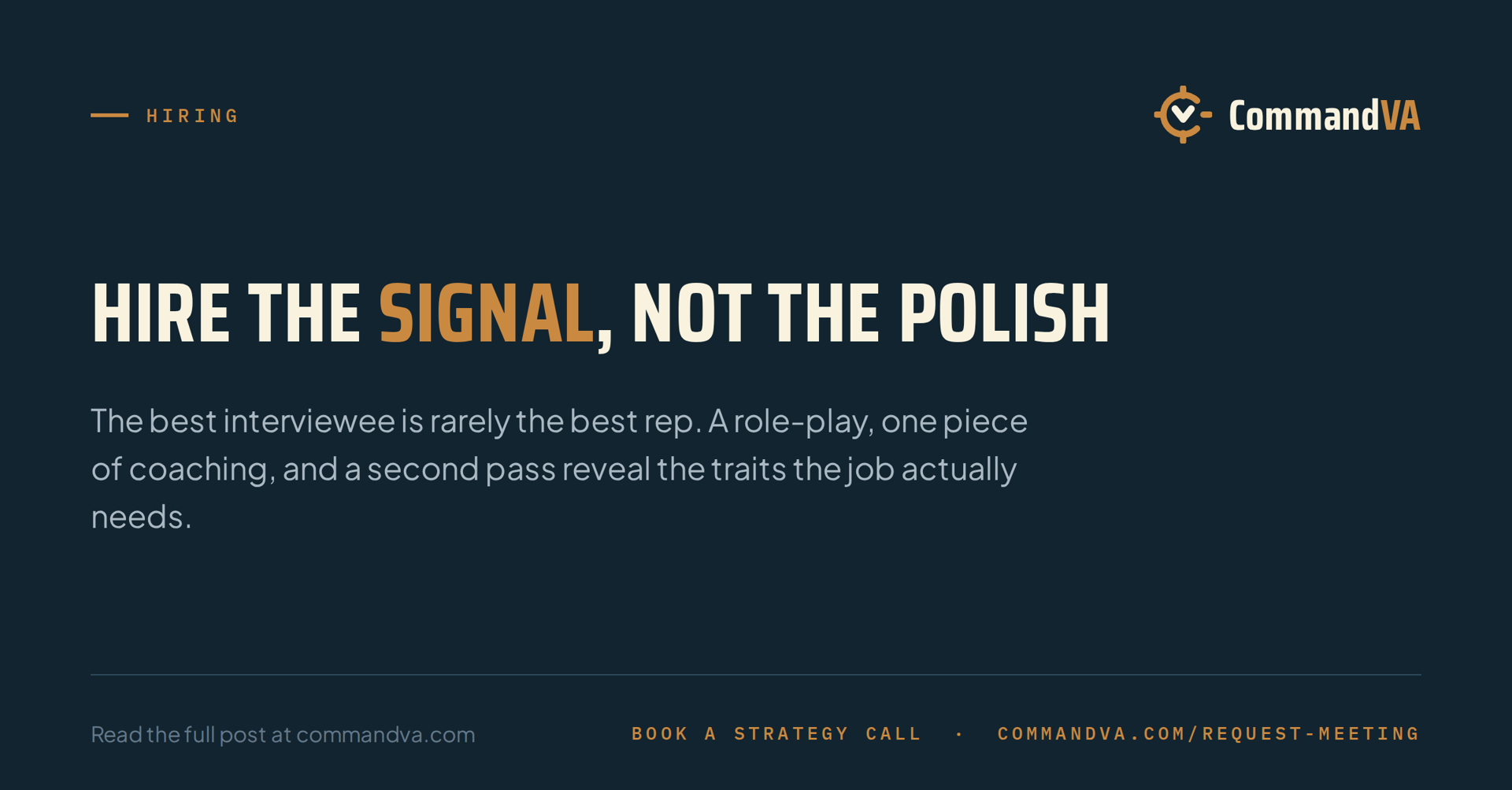 Interviewing SDR candidates: signal over polish
