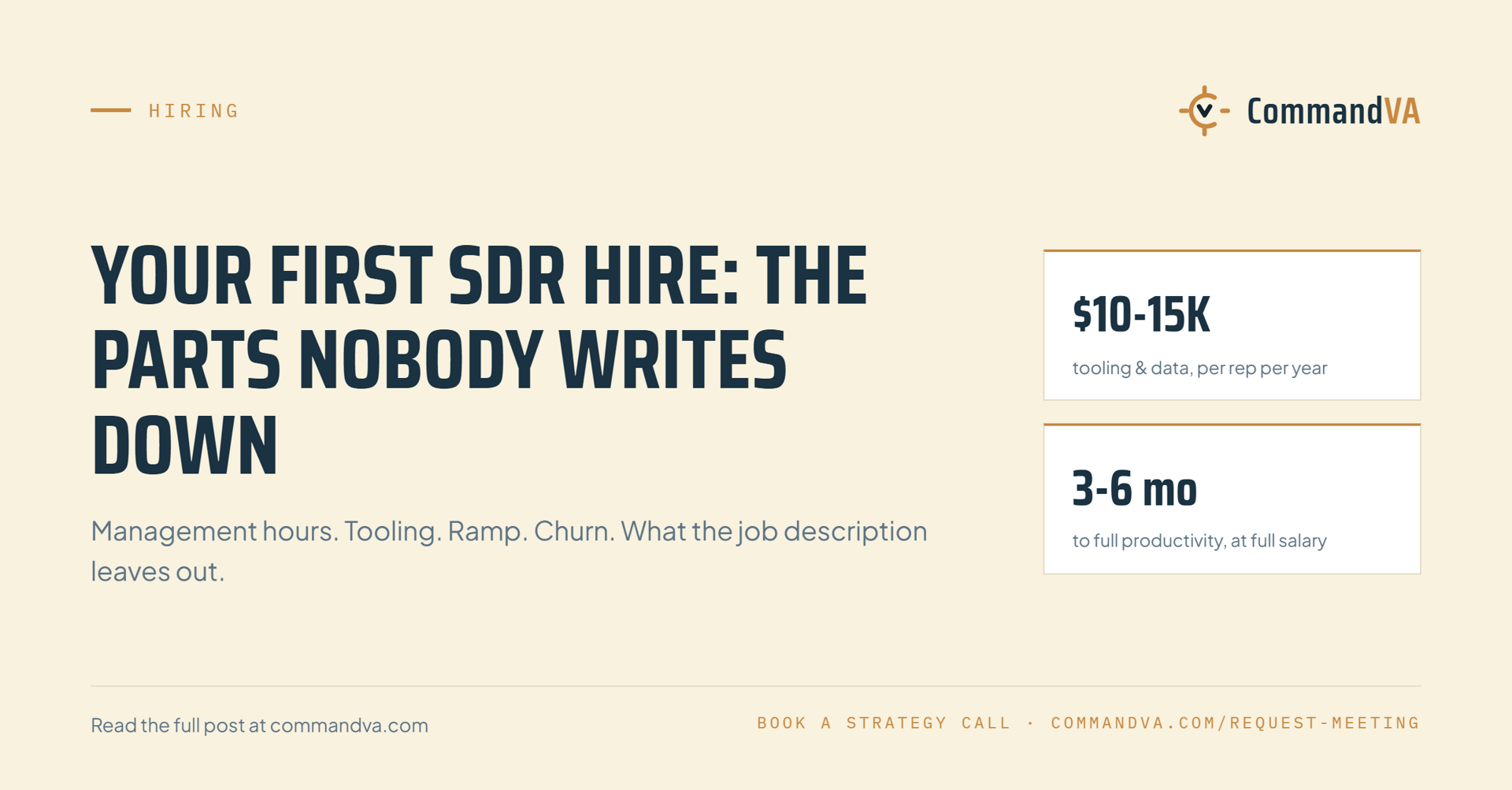 Hiring your first SDR: the parts of the job nobody writes down