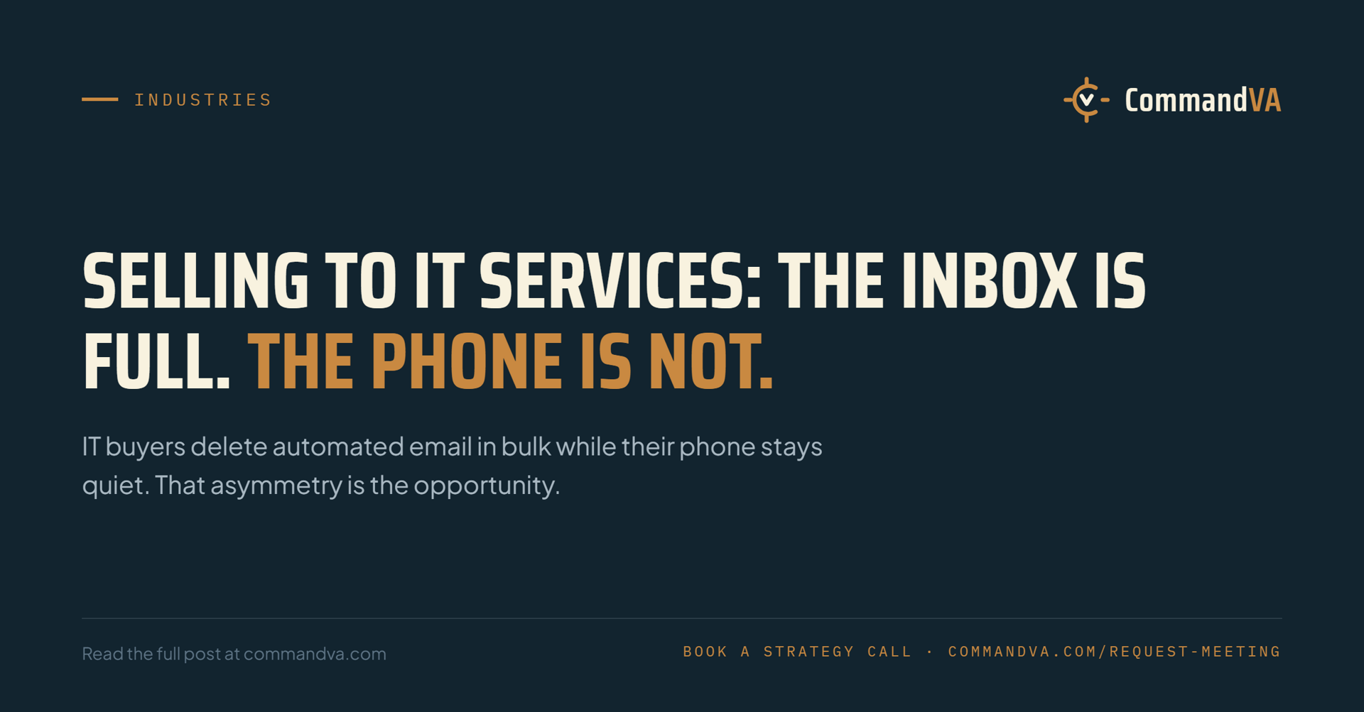 Selling to MSPs and IT services: the inbox is full, the phone is not