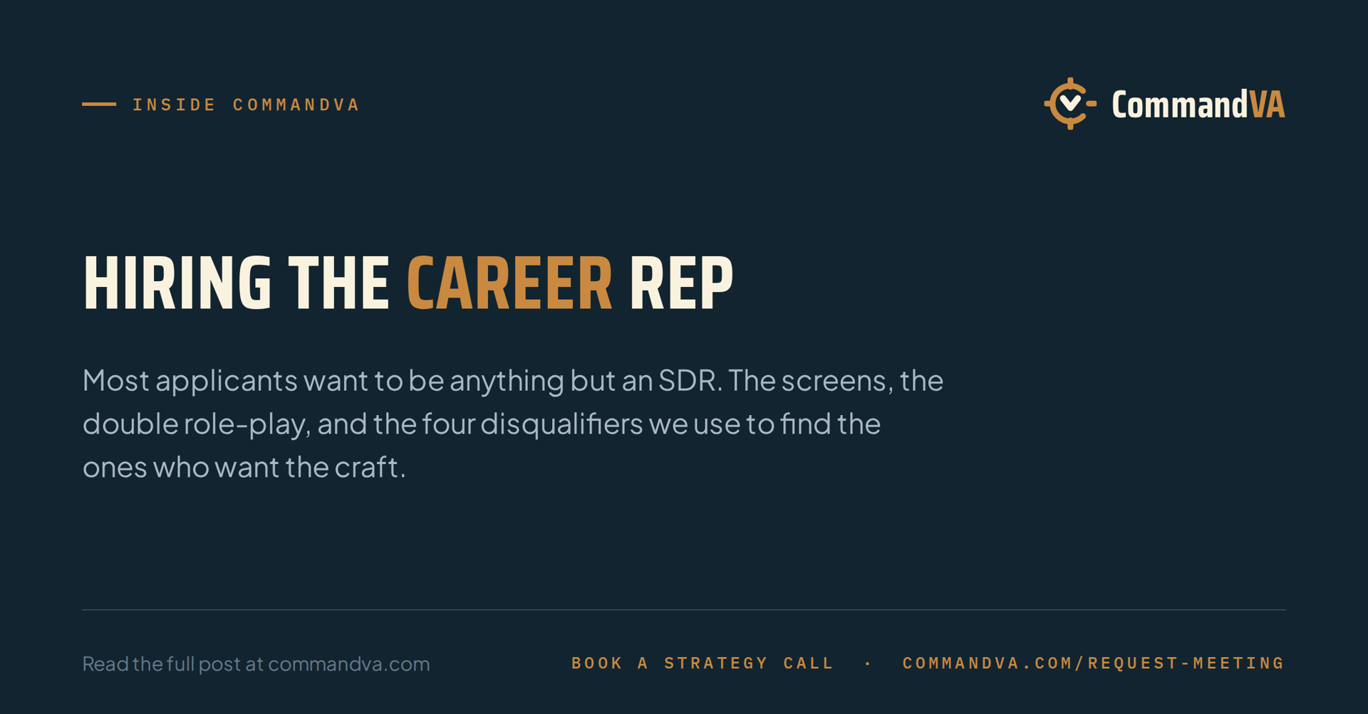 How we hire career reps