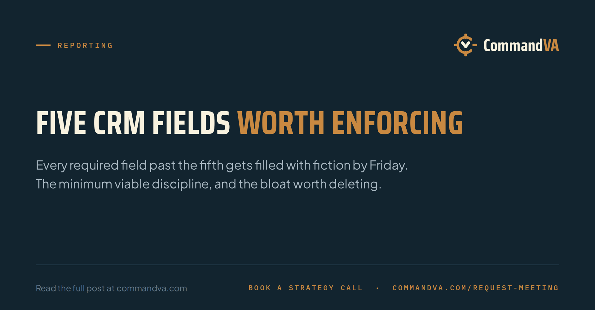 The minimum viable CRM discipline