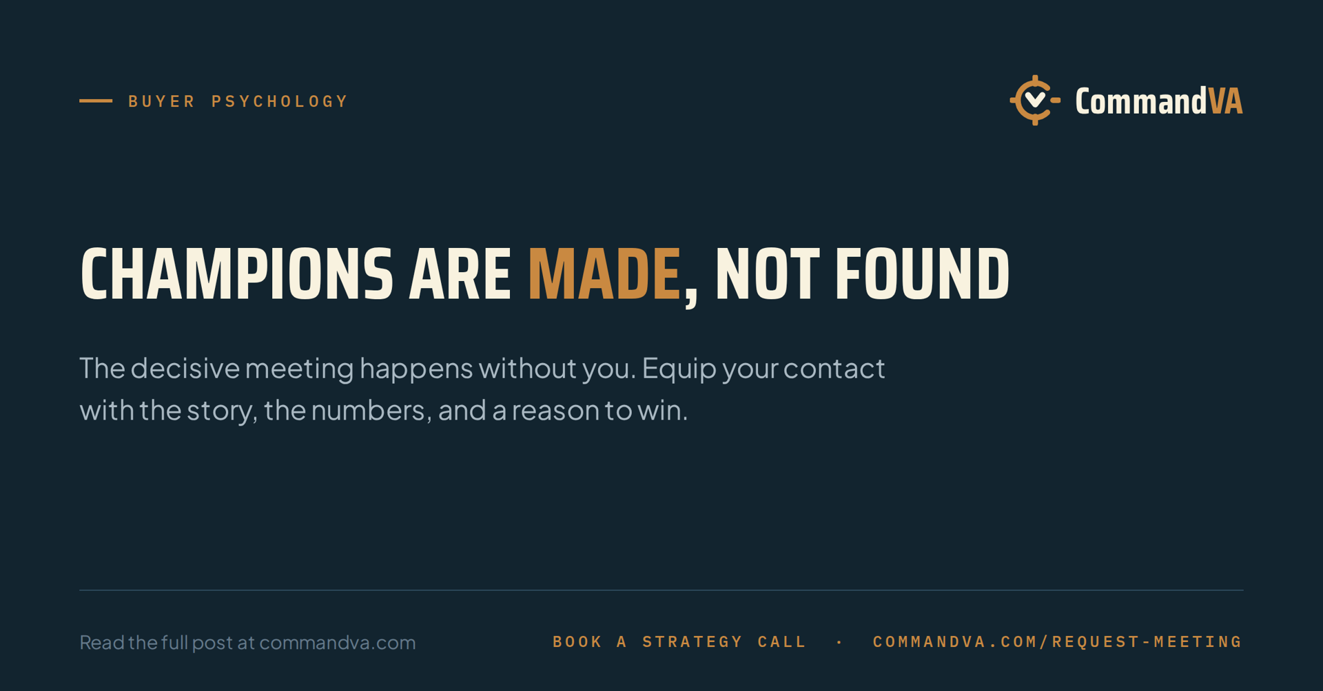 Champions are made, not found