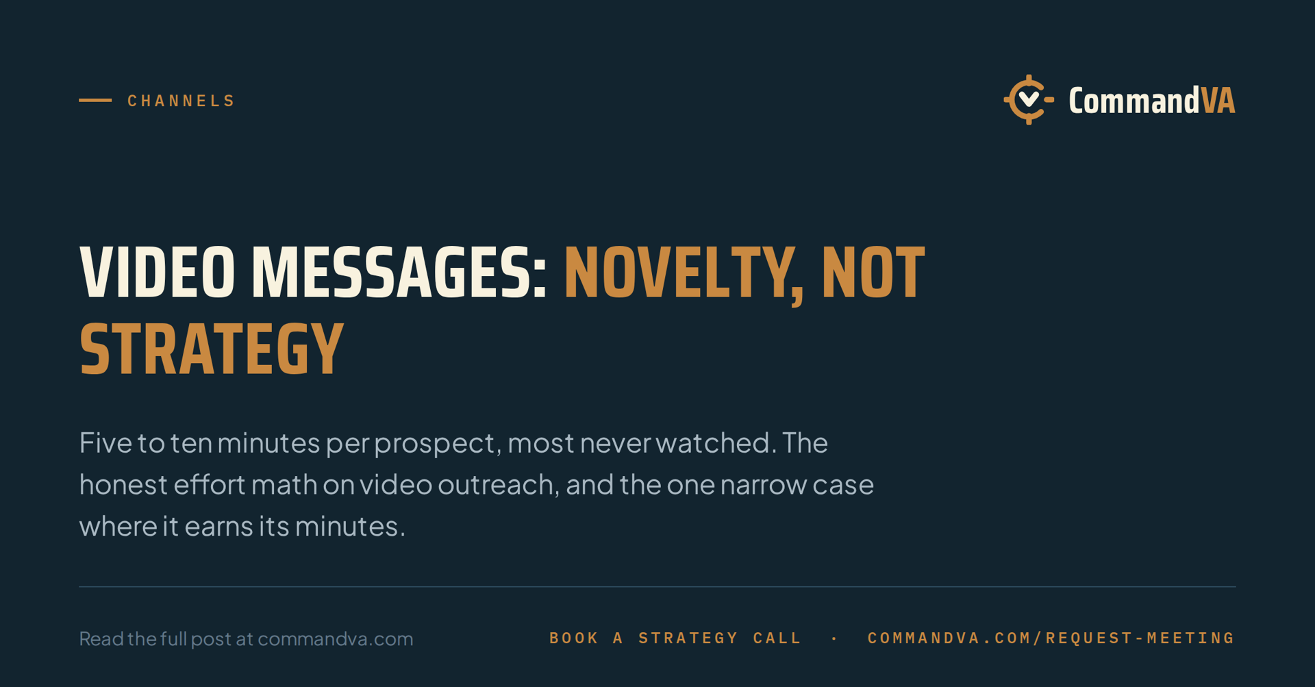 Video messages: novelty, not strategy