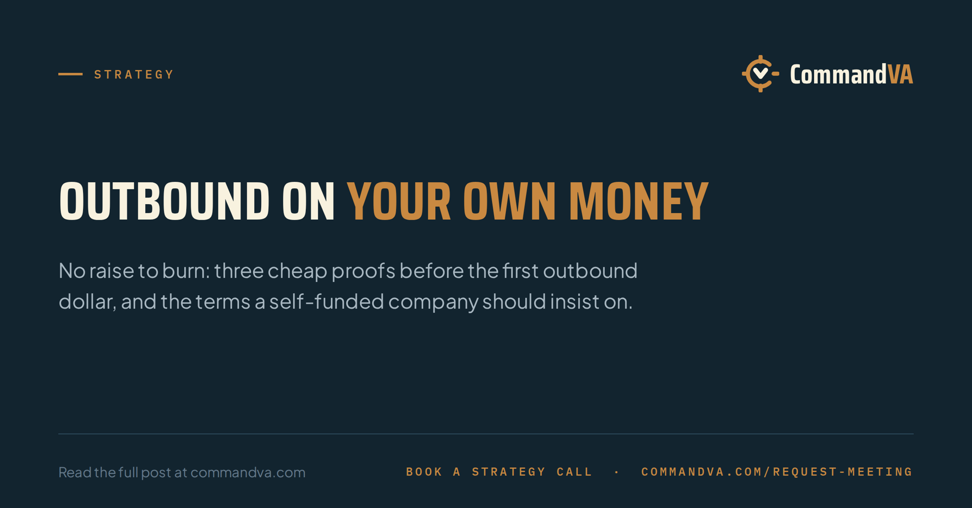 Outbound for bootstrappers