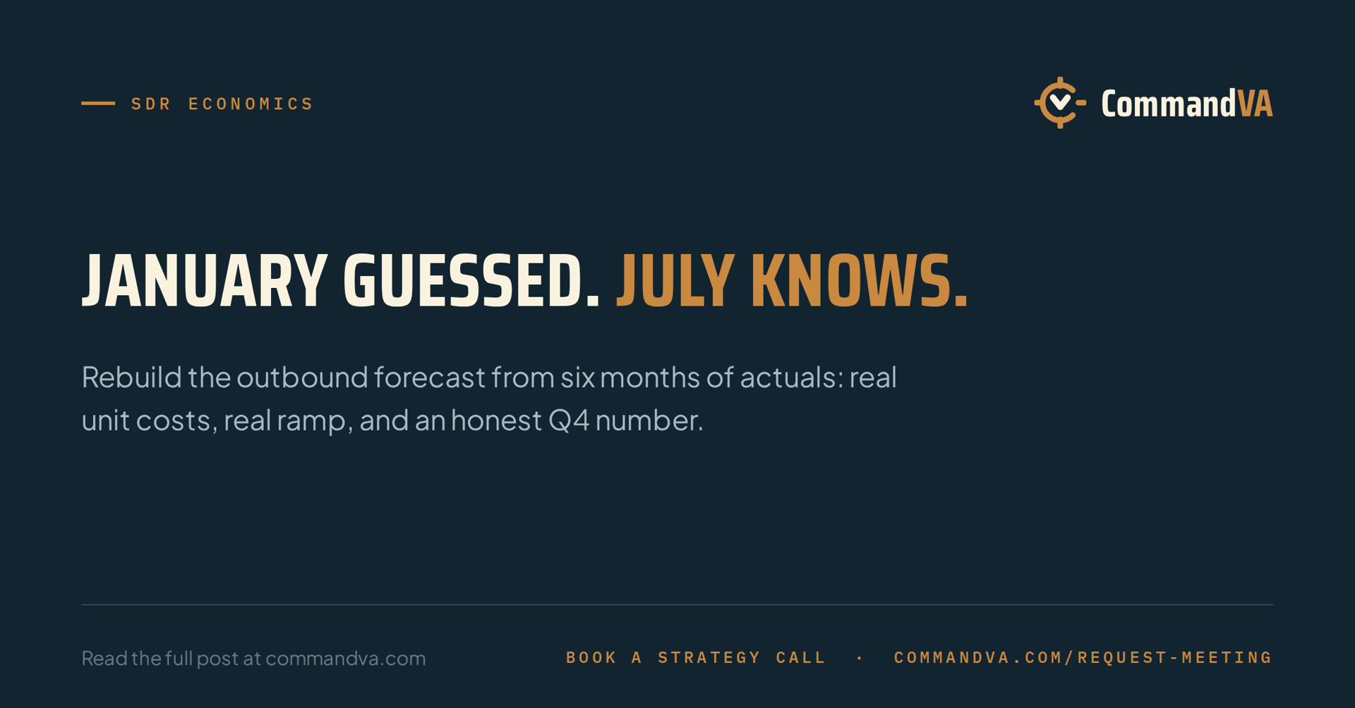 Reforecasting the outbound line in July