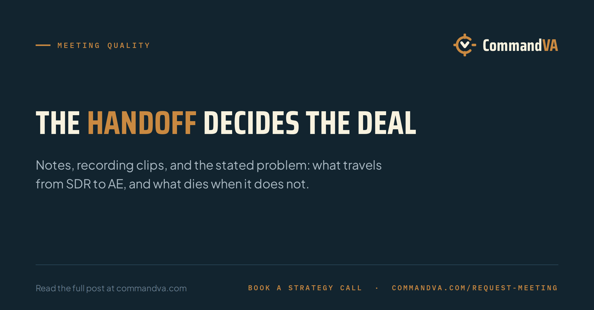 The handoff: between a booked meeting and a closed deal