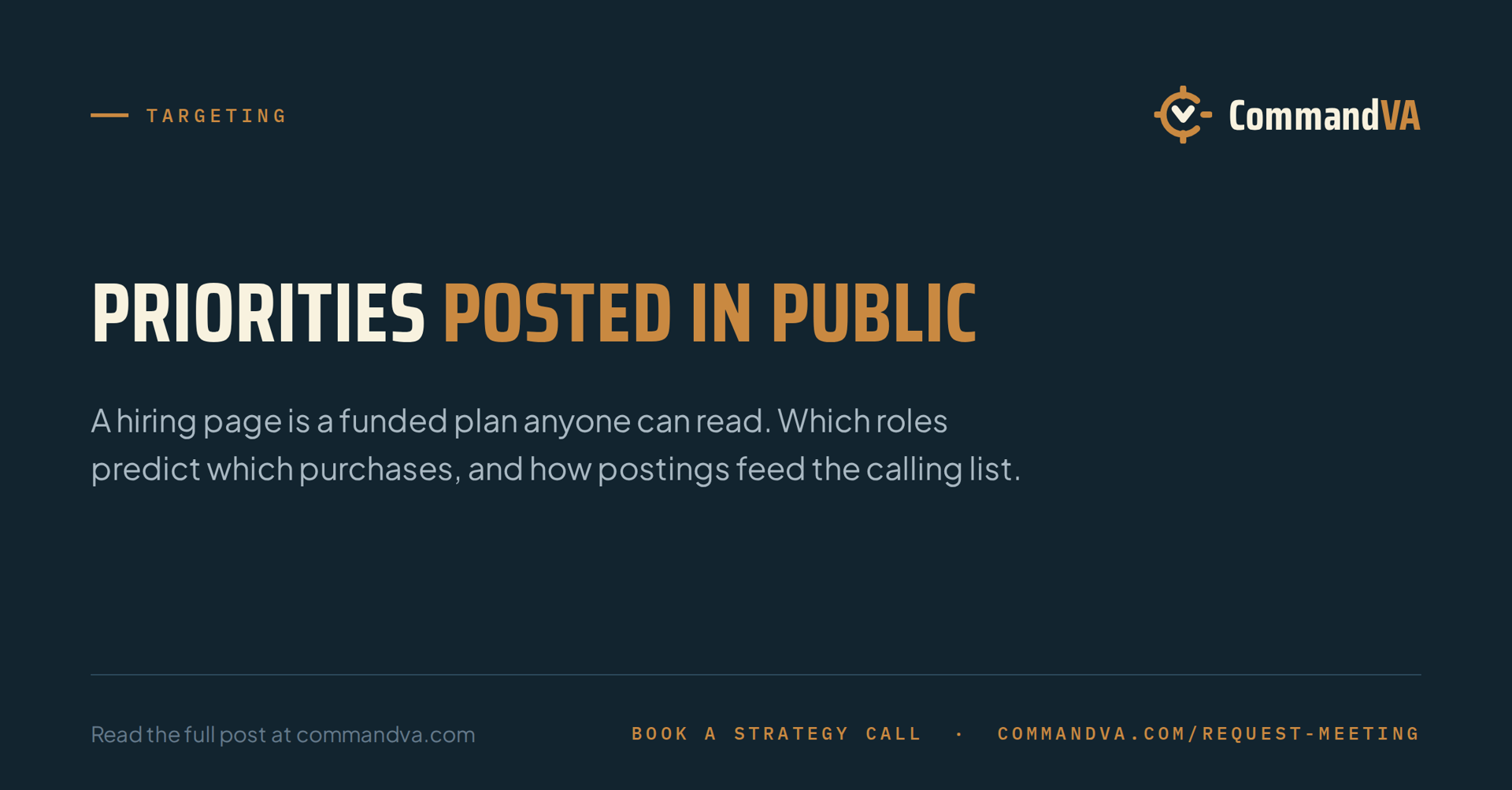 Job postings: priorities stated in public